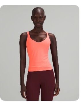 lululemon raspberry cream align waist length tank
